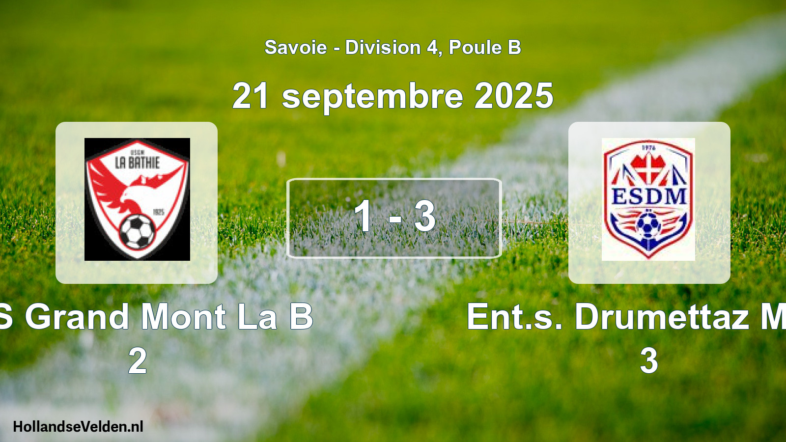 Gespeelde wedstrijd: US Grand Mont La B 2 - Ent.s. Drumettaz Mou 3 1 - 3 (21 september 2025)