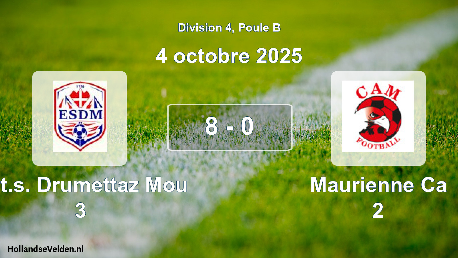 Match joué: Ent.s. Drumettaz Mou 3 - Maurienne Ca 2 8 - 0 (4 octobre 2025)
