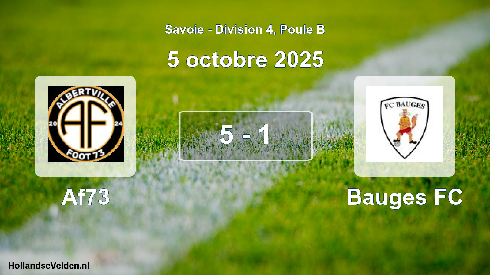 Gespeelde wedstrijd: Af73 - Bauges FC 5 - 1 (5 oktober 2025)