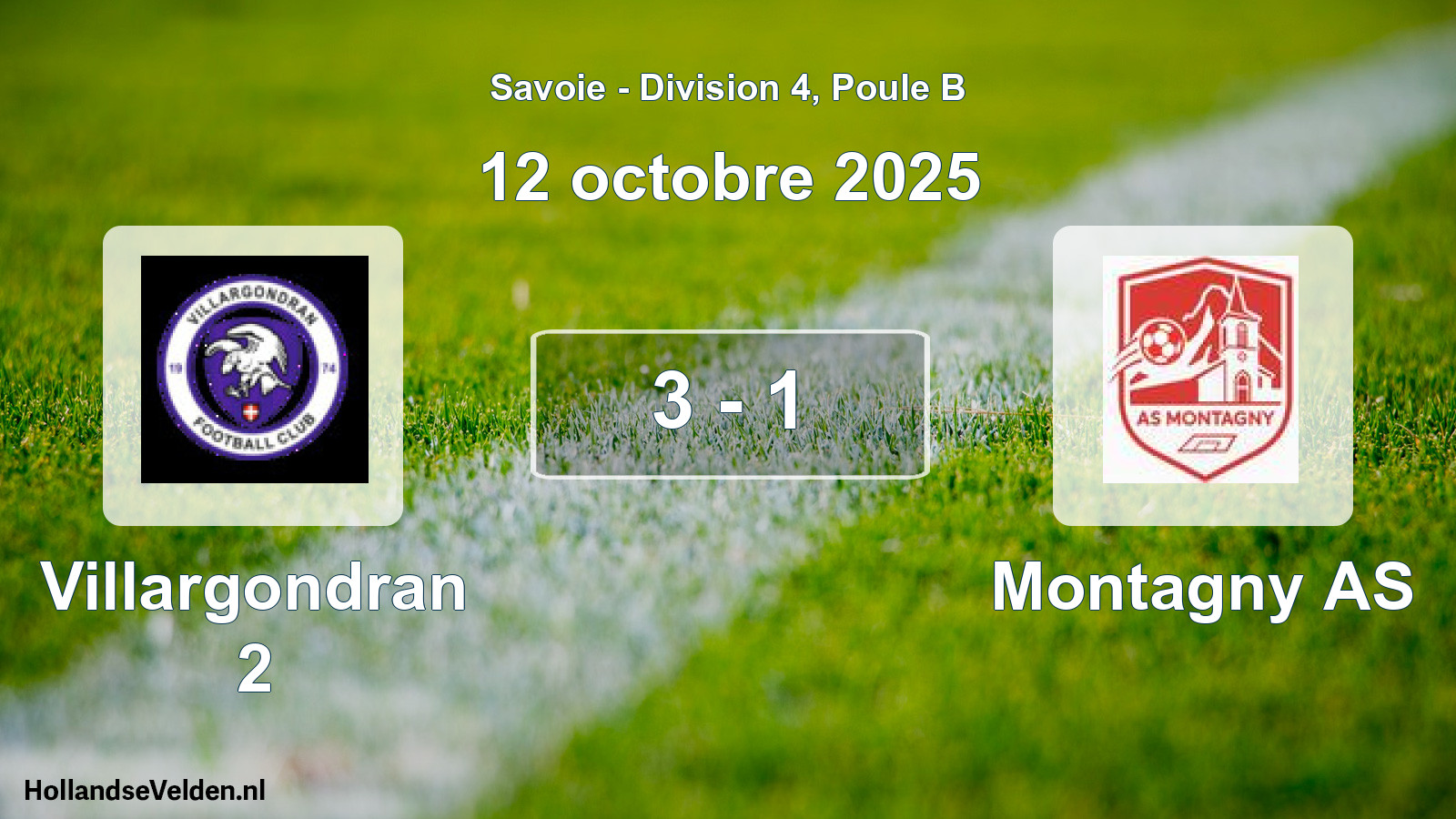 Gespeelde wedstrijd: Villargondran 2 - Montagny AS 3 - 1 (12 oktober 2025)
