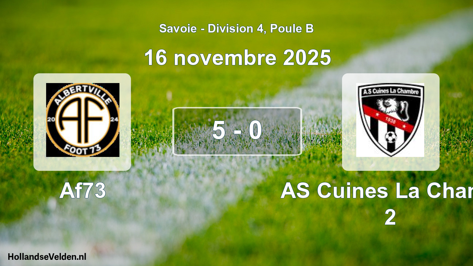 Match joué: Af73 - AS Cuines La Chamb 2 5 - 0 (16 novembre 2025)