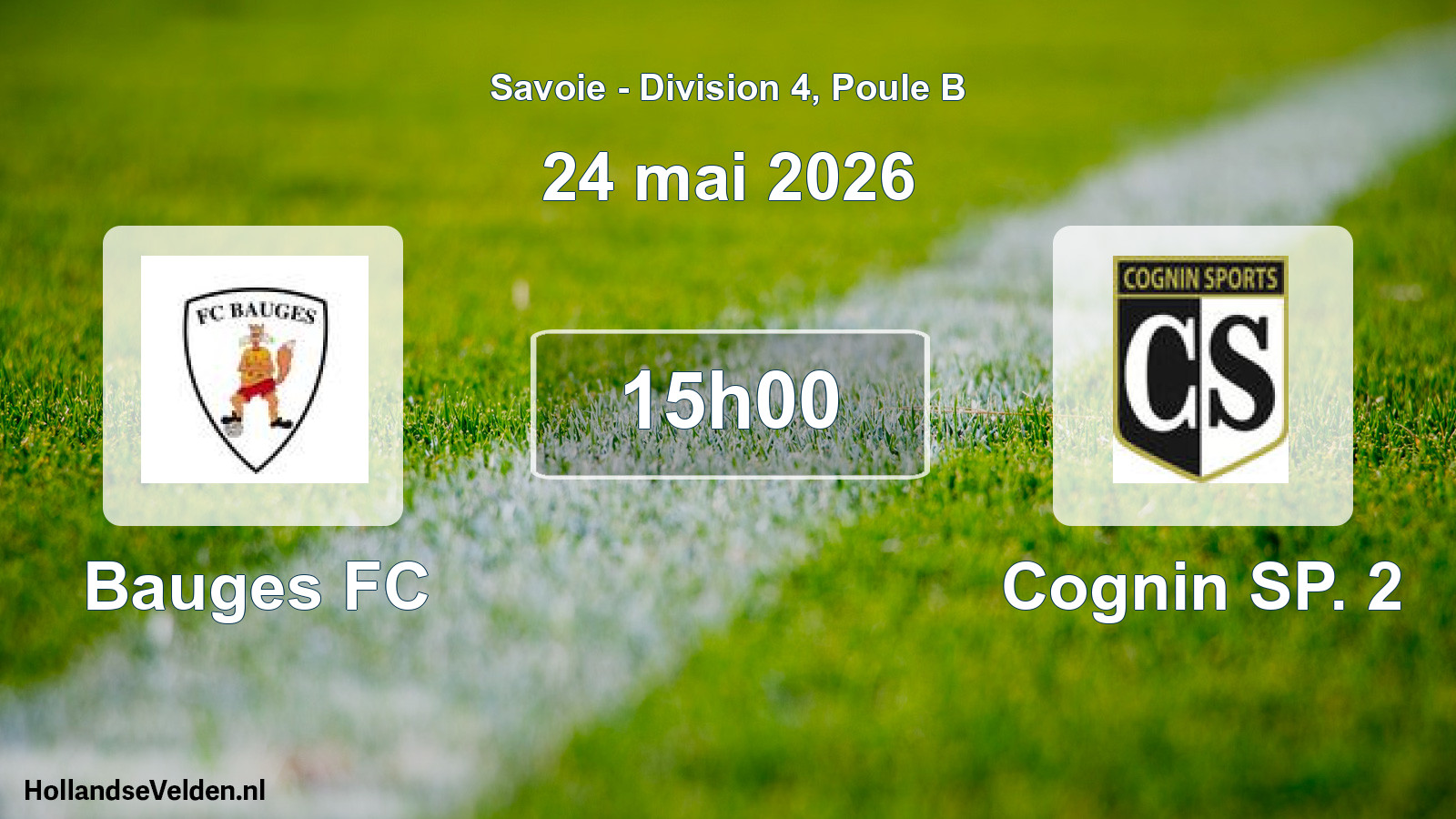 Geplande wedstrijd: Bauges FC - Cognin SP. 2 (24 mei 2026)