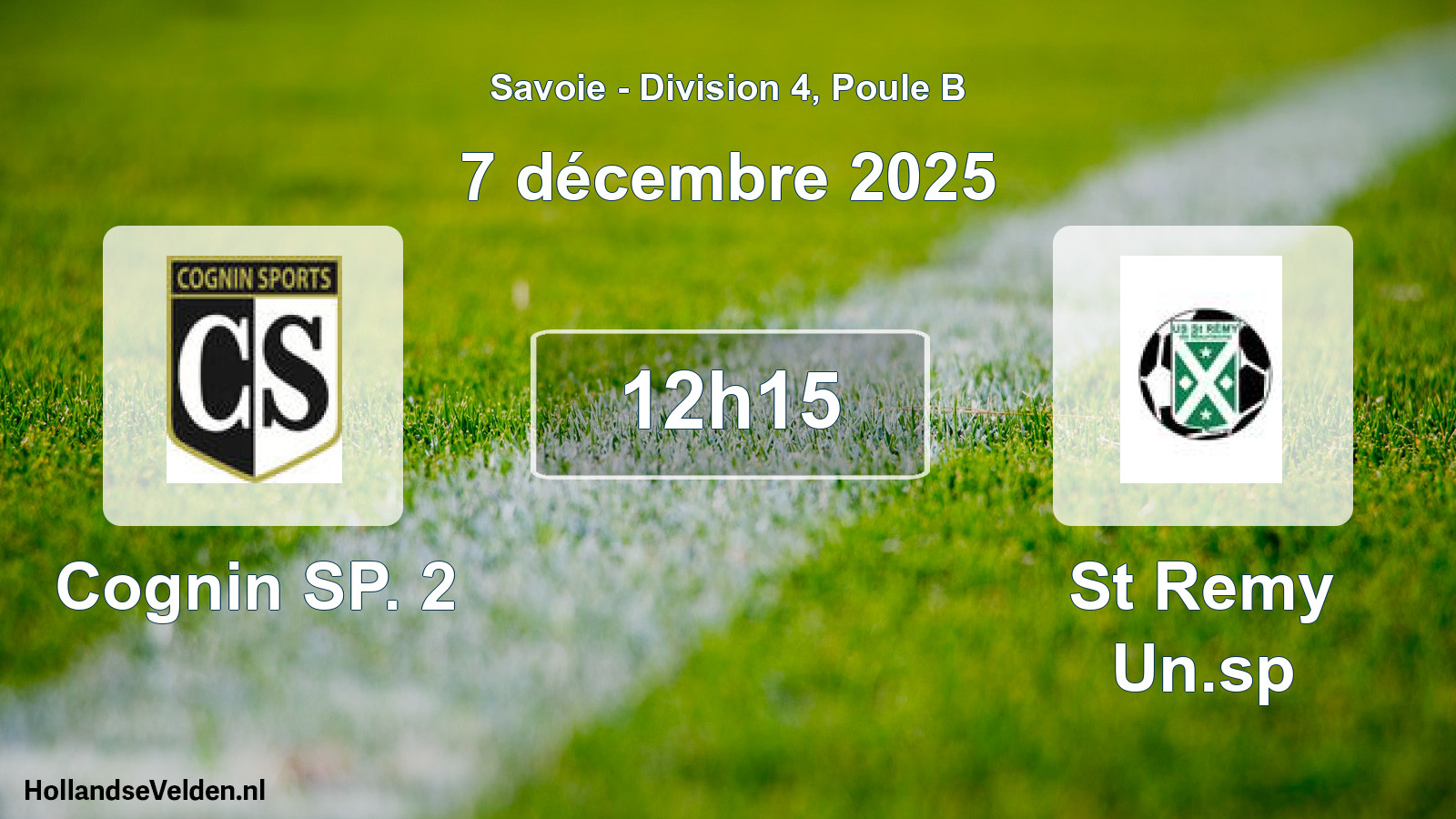Scheduled Match: Cognin SP. 2 - St Remy Un.sp (7 December 2025)