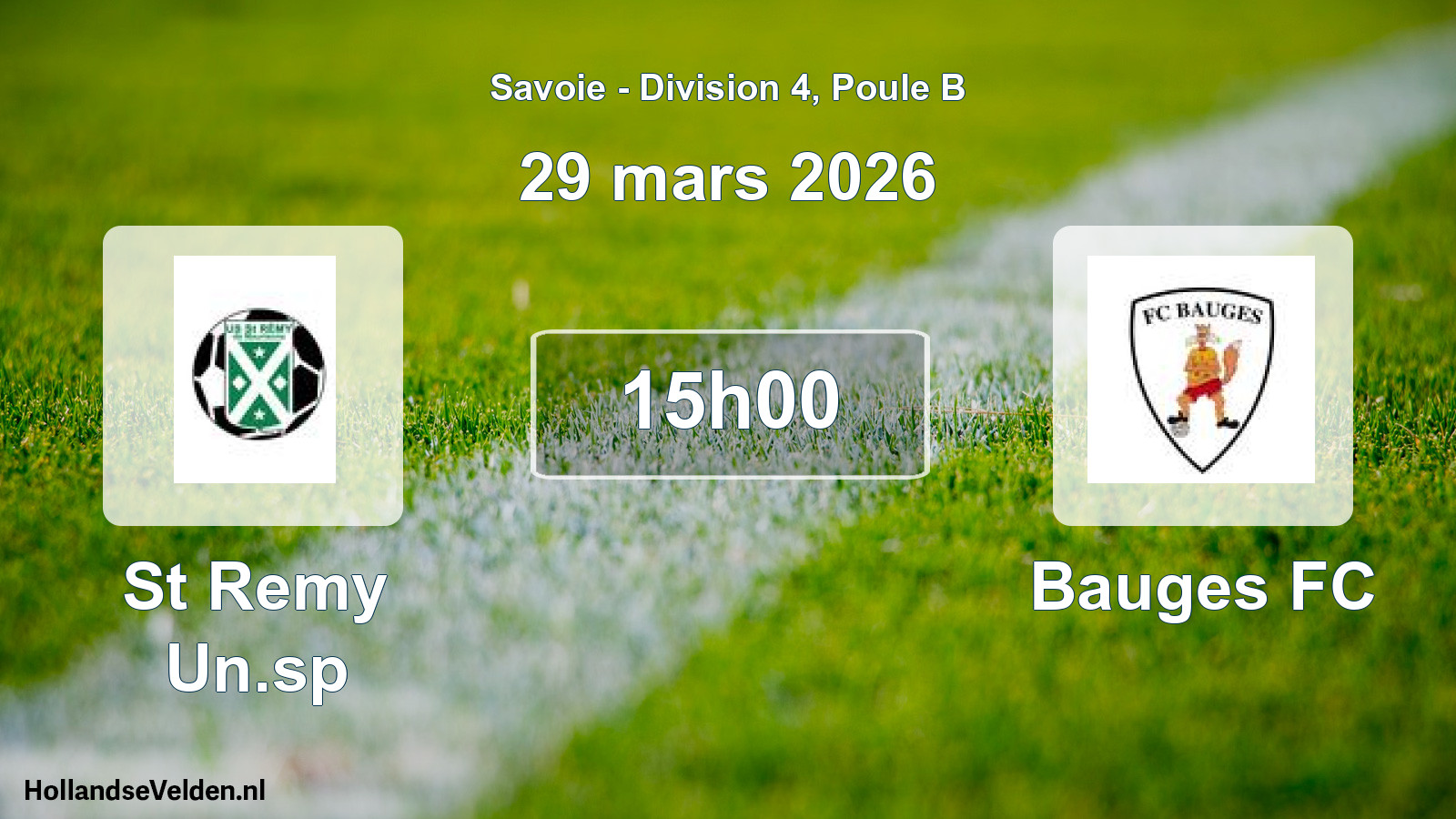 Geplande wedstrijd: St Remy Un.sp - Bauges FC (29 maart 2026)