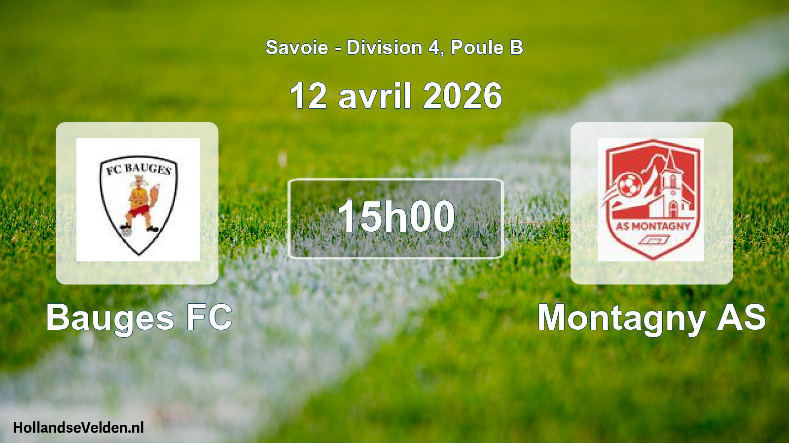 Geplande wedstrijd: Bauges FC - Montagny AS (12 april 2026)