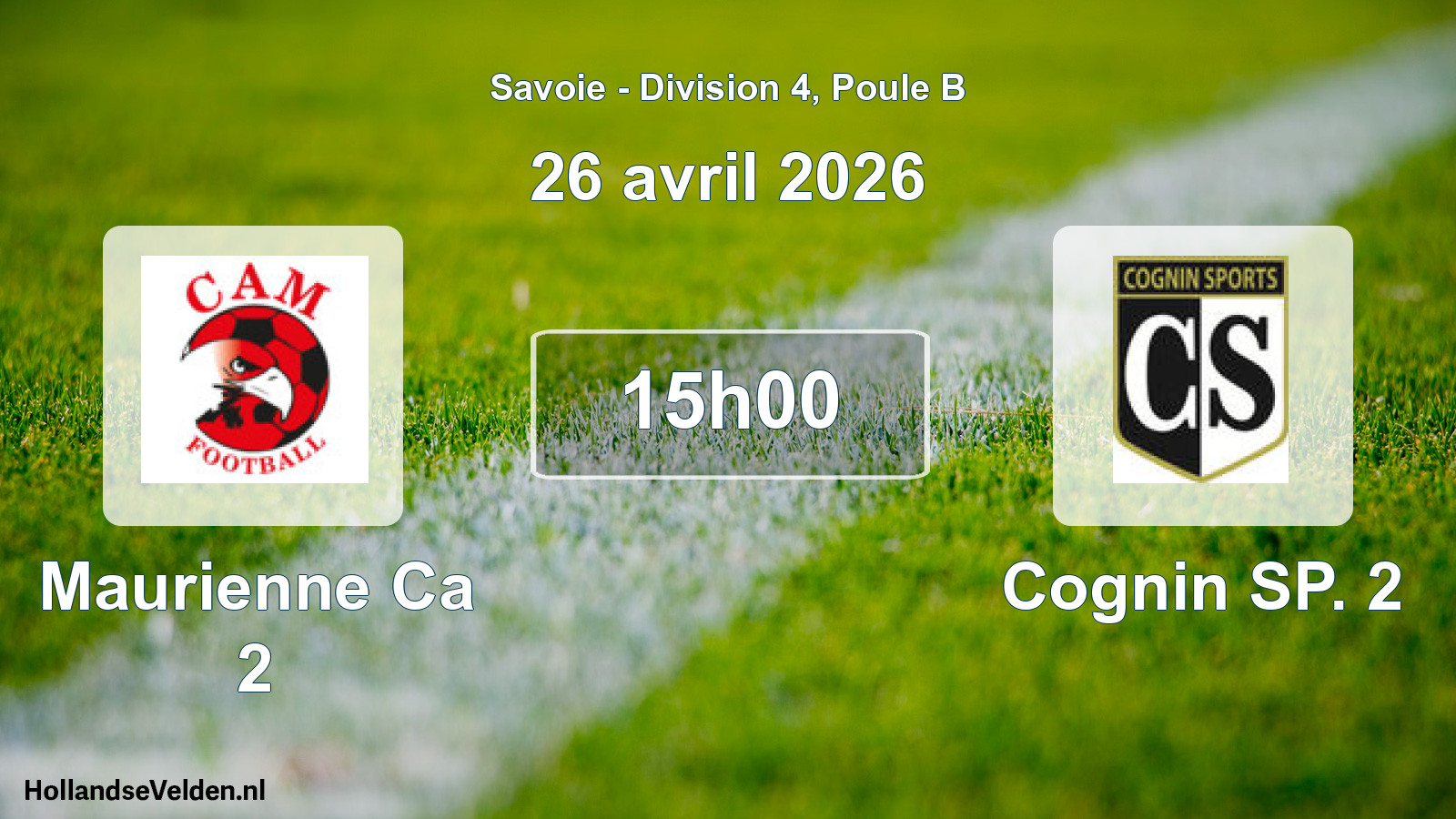 Match programmé: Maurienne Ca 2 - Cognin SP. 2 (26 avril 2026)