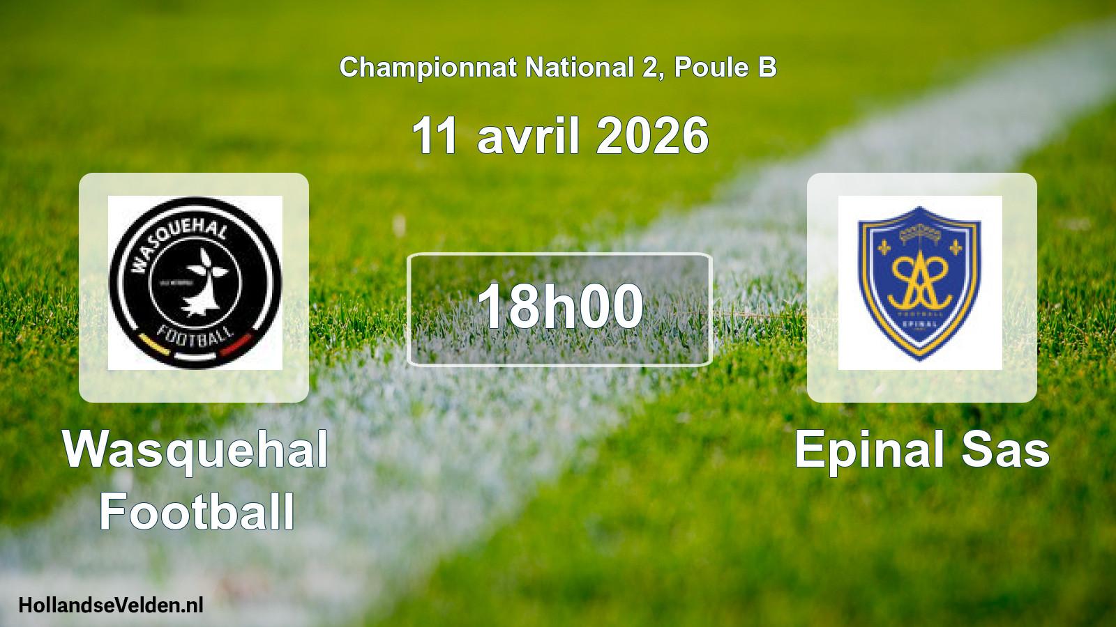 Geplande wedstrijd: Wasquehal Football - Epinal Sas (11 april 2026)