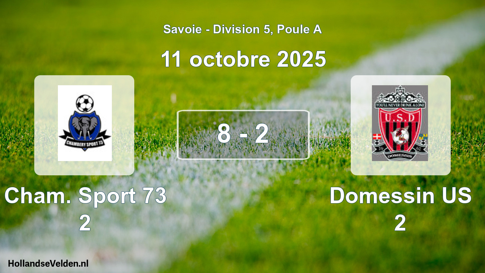 Match joué: Cham. Sport 73 2 - Domessin US 2 8 - 2 (11 octobre 2025)