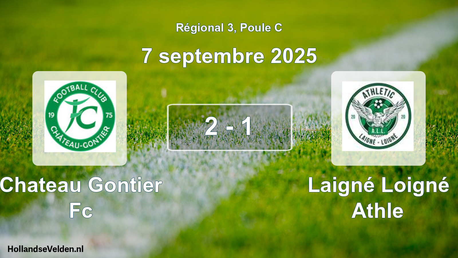 Gespeelde wedstrijd: Chateau Gontier Fc - Laigné Loigné Athle 2 - 1 (7 september 2025)