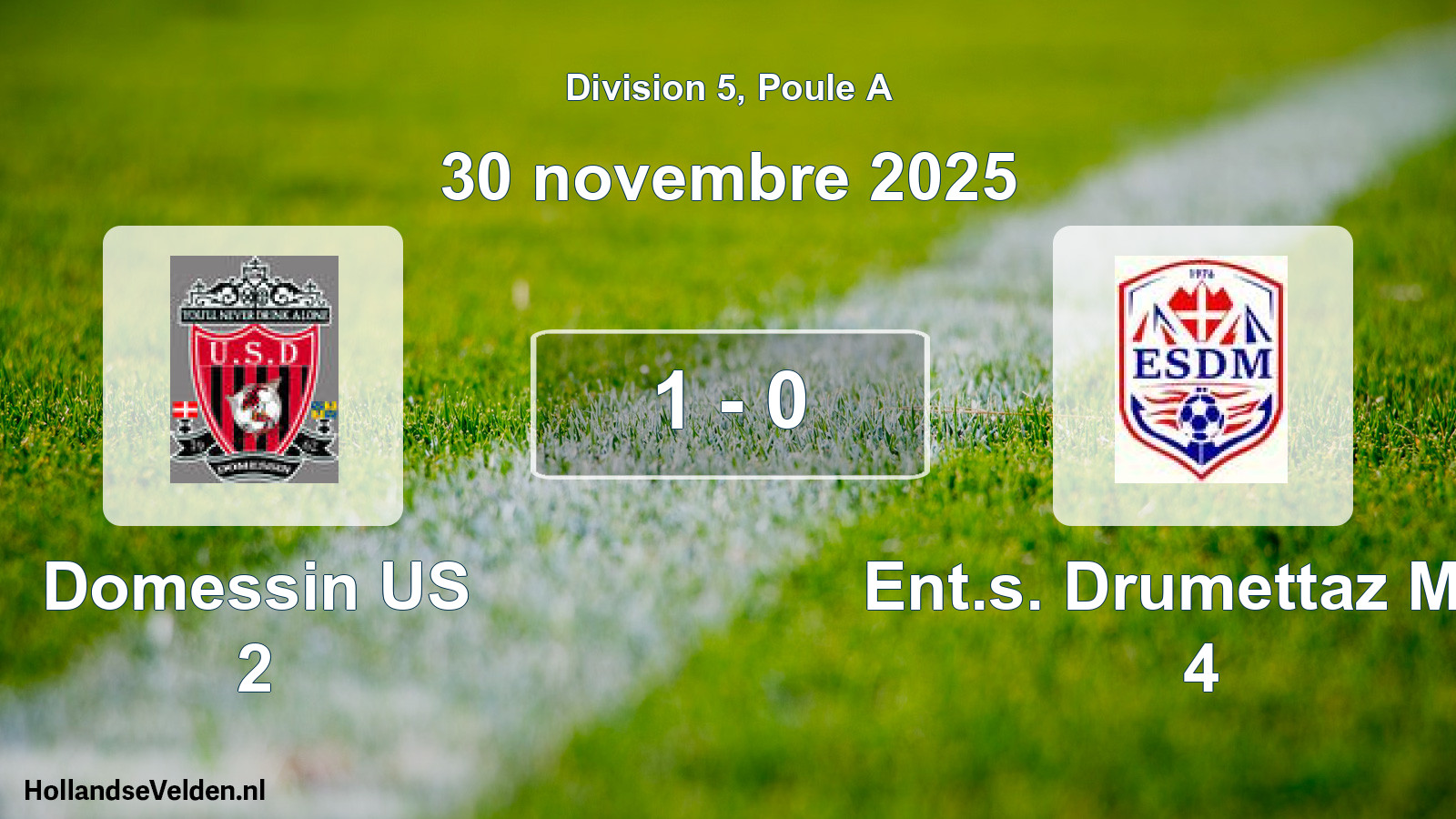 Match joué: Domessin US 2 - Ent.s. Drumettaz Mou 4 1 - 0 (30 novembre 2025)