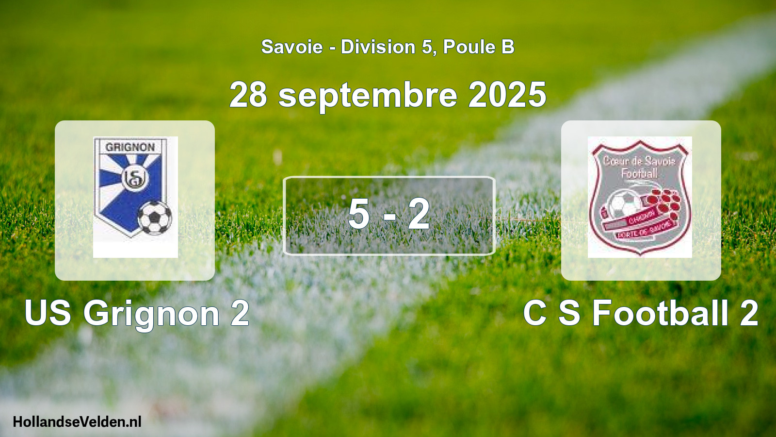 Gespeelde wedstrijd: US Grignon 2 - C S Football 2 5 - 2 (28 september 2025)