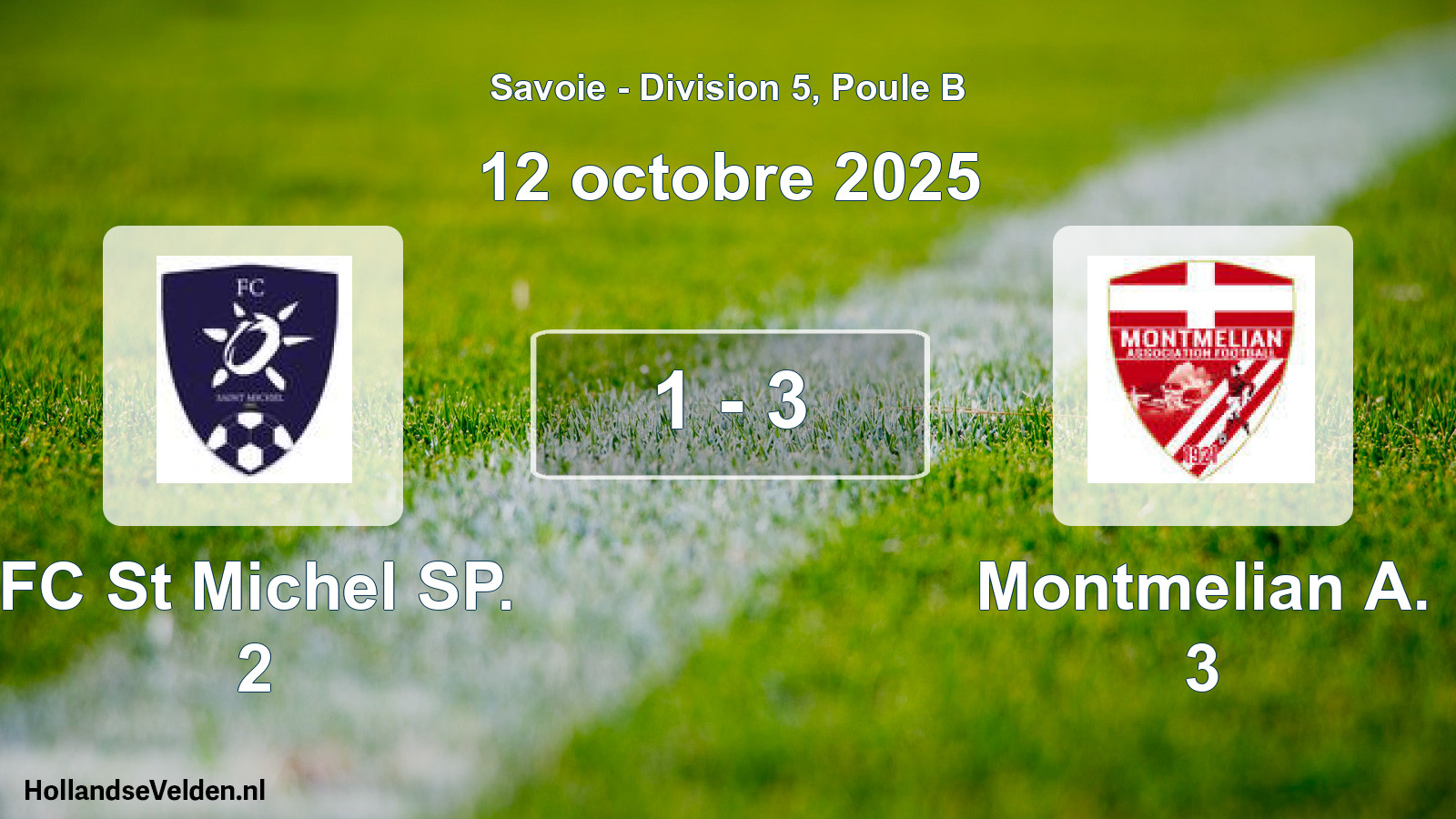 Gespeelde wedstrijd: FC St Michel SP. 2 - Montmelian A. 3 1 - 3 (12 oktober 2025)