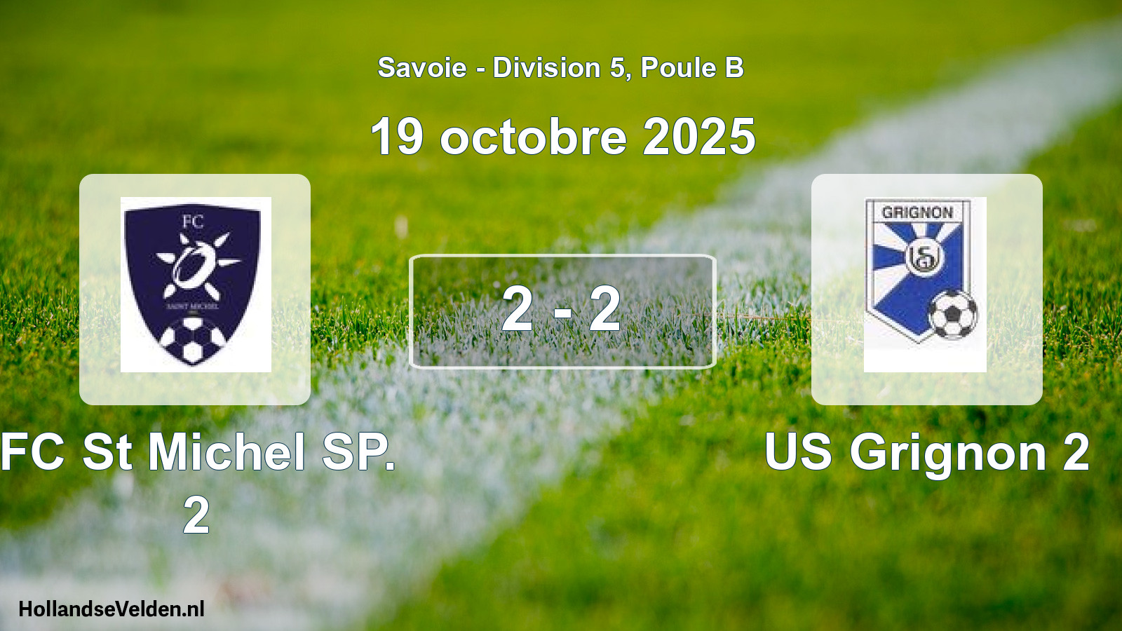 Gespeelde wedstrijd: FC St Michel SP. 2 - US Grignon 2 2 - 2 (19 oktober 2025)