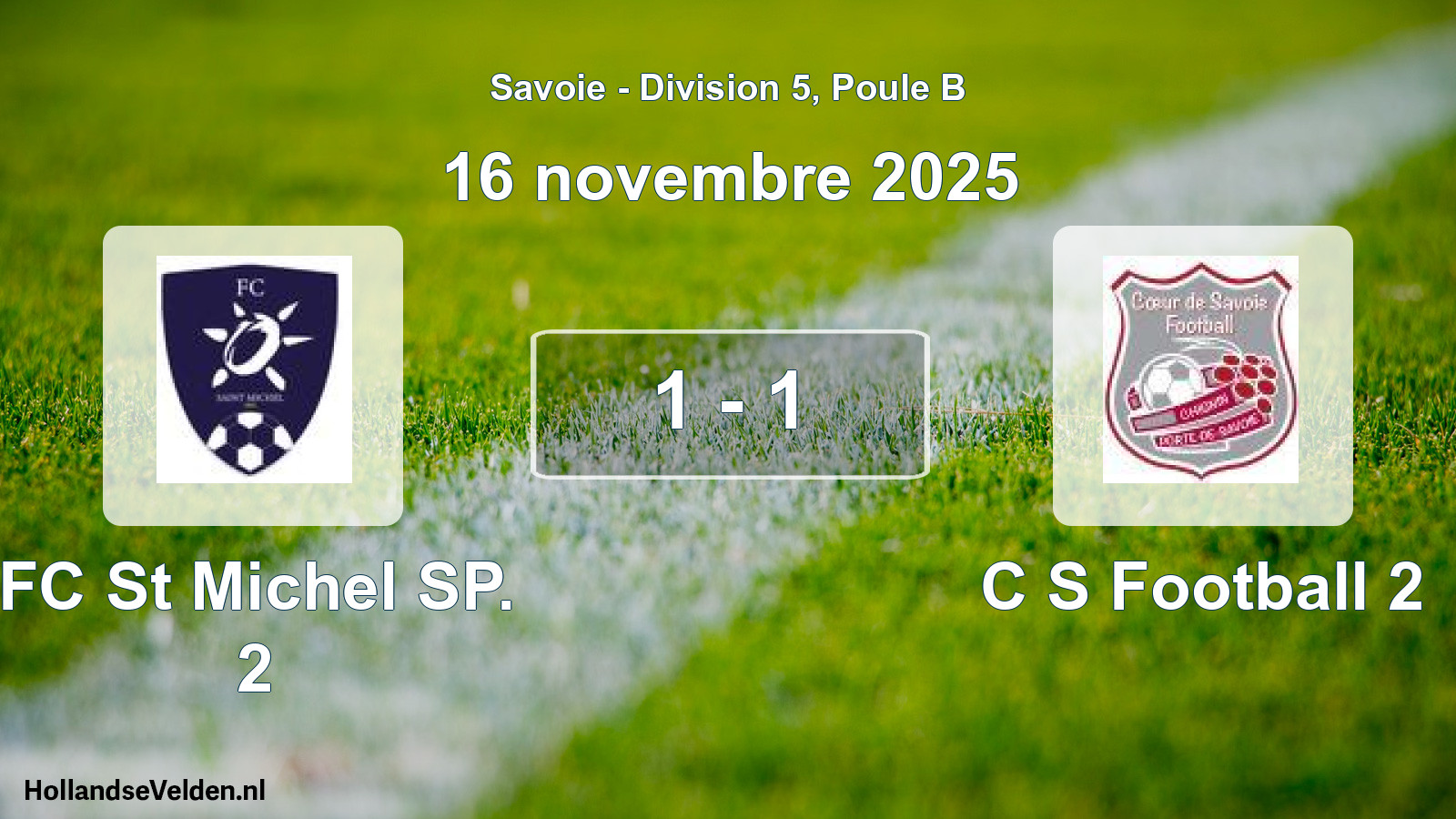 Gespeelde wedstrijd: FC St Michel SP. 2 - C S Football 2 1 - 1 (16 november 2025)