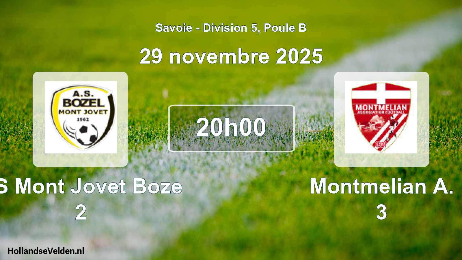 Geplande wedstrijd: AS Mont Jovet Boze 2 - Montmelian A. 3 (29 november 2025)