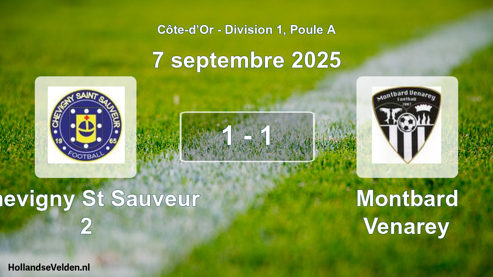 Match joué: Chevigny St Sauveur 2 - Montbard Venarey 1 - 1 (7 septembre 2025)