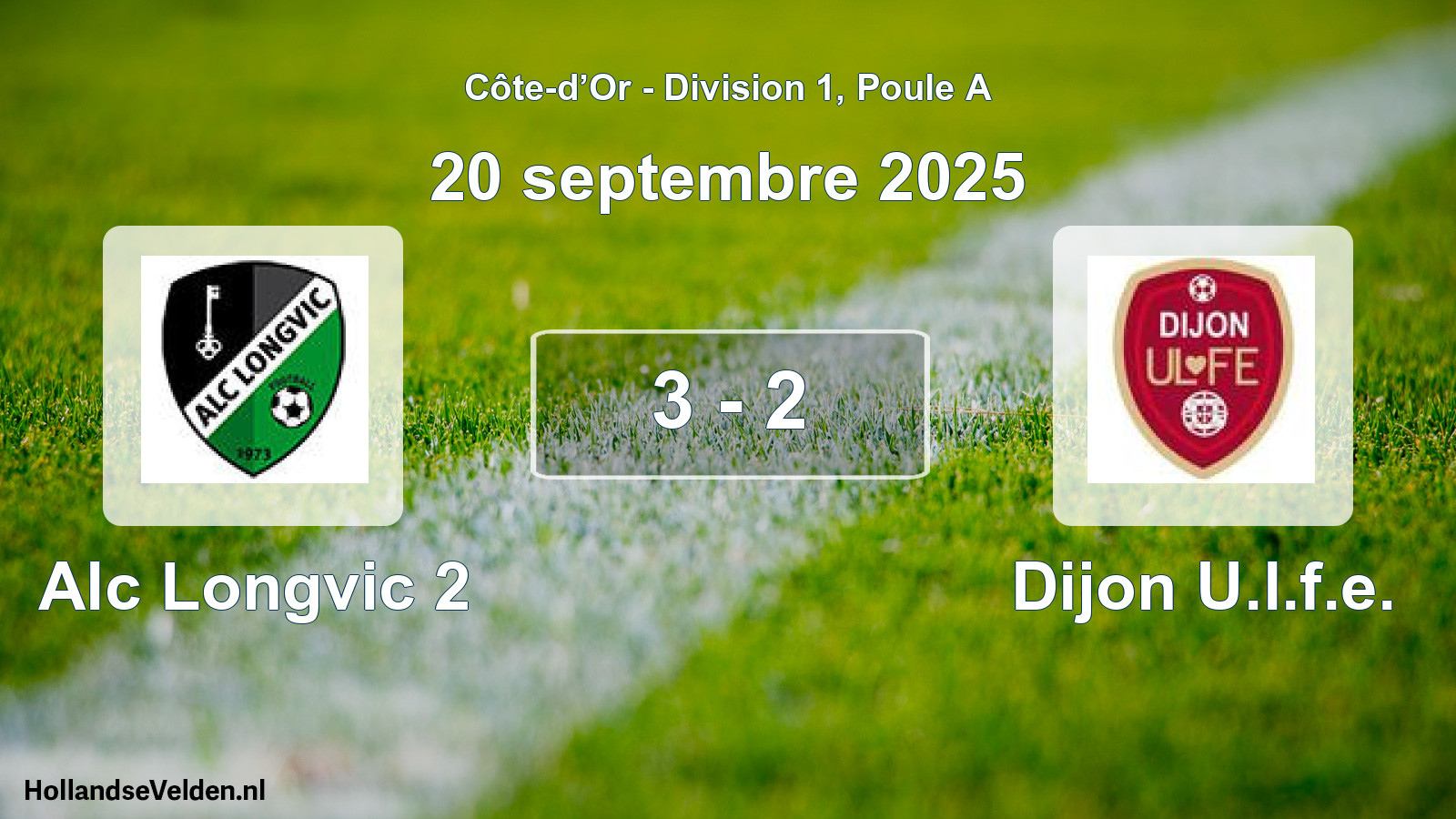 Match joué: Alc Longvic 2 - Dijon U.l.f.e. 3 - 2 (20 septembre 2025)