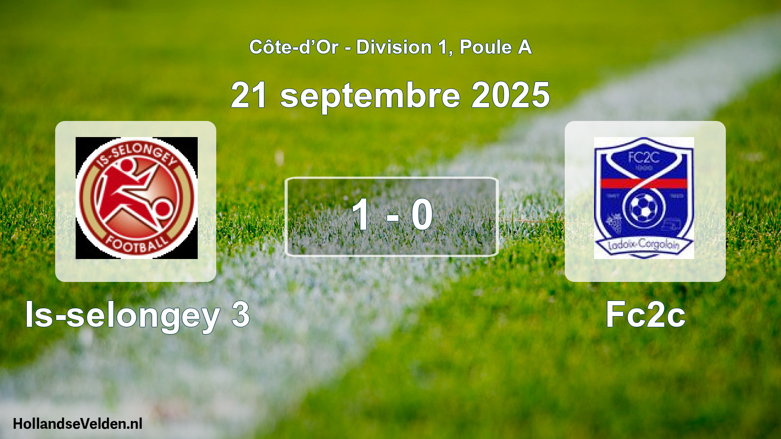 Match joué: Is-selongey 3 - Fc2c 1 - 0 (21 septembre 2025)