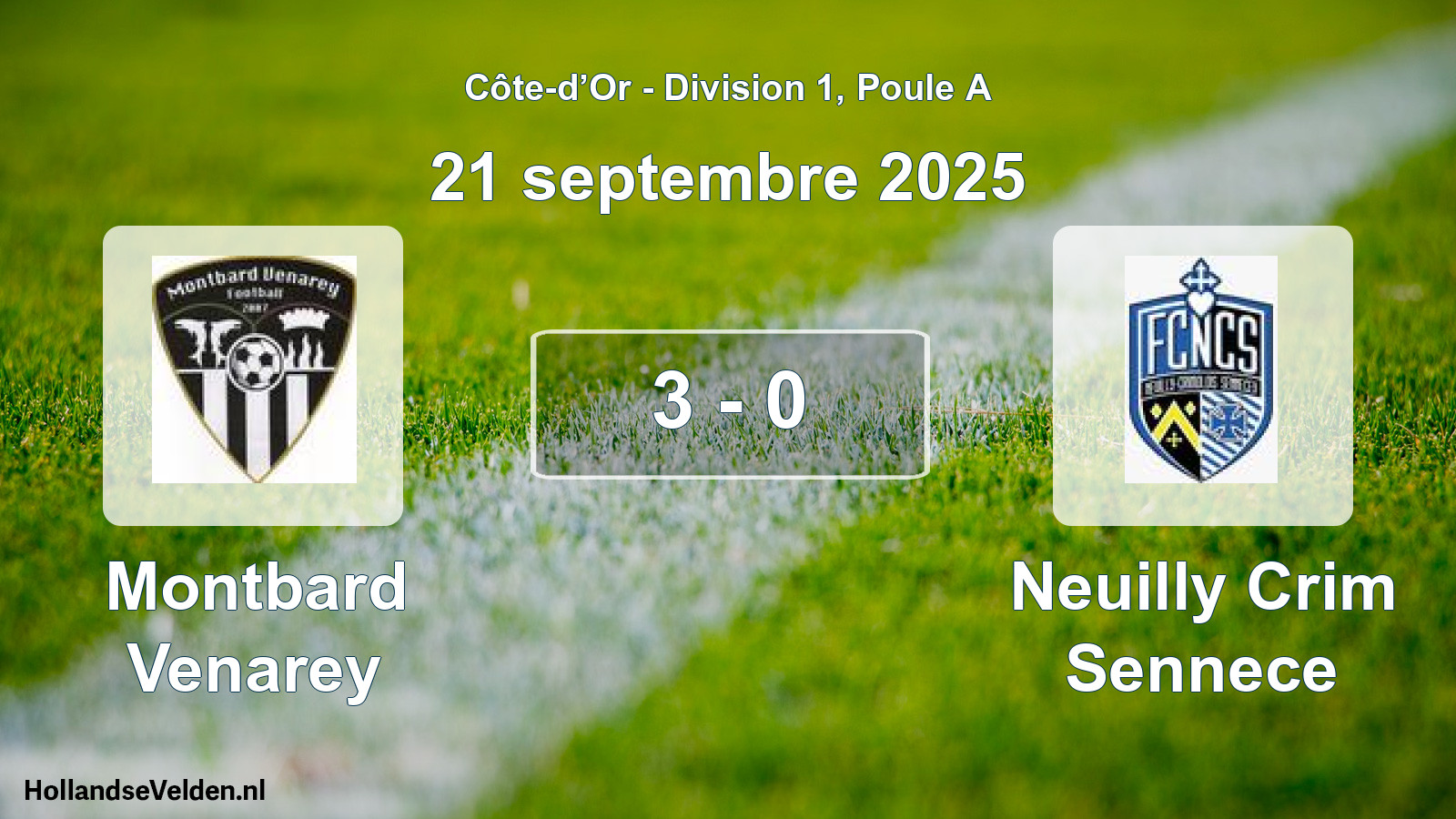 Match joué: Montbard Venarey - Neuilly Crim Sennece 3 - 0 (21 septembre 2025)