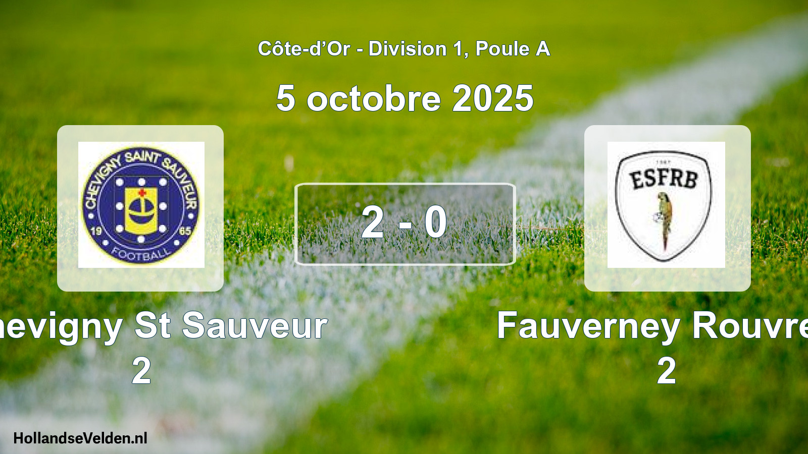 Gespeelde wedstrijd: Chevigny St Sauveur 2 - Fauverney Rouvres 2 2 - 0 (5 oktober 2025)