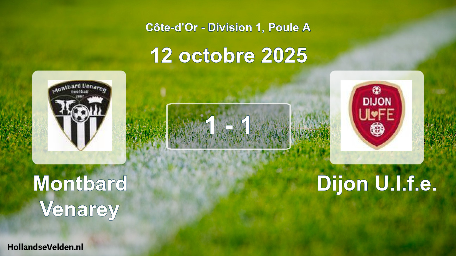Match joué: Montbard Venarey - Dijon U.l.f.e. 1 - 1 (12 octobre 2025)