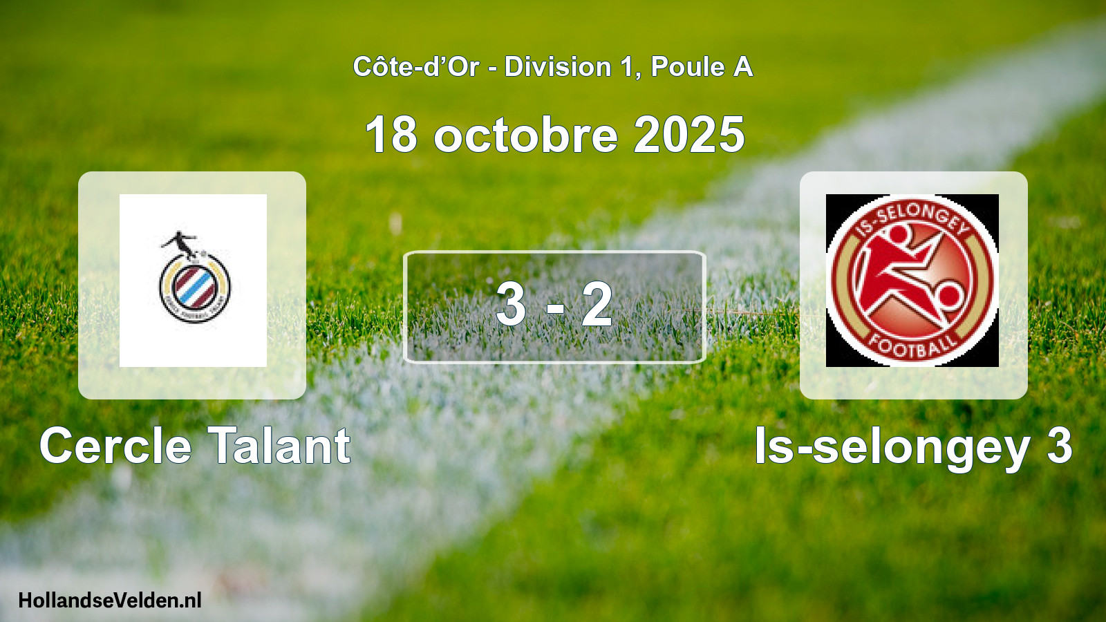 Match joué: Cercle Talant - Is-selongey 3 3 - 2 (18 octobre 2025)
