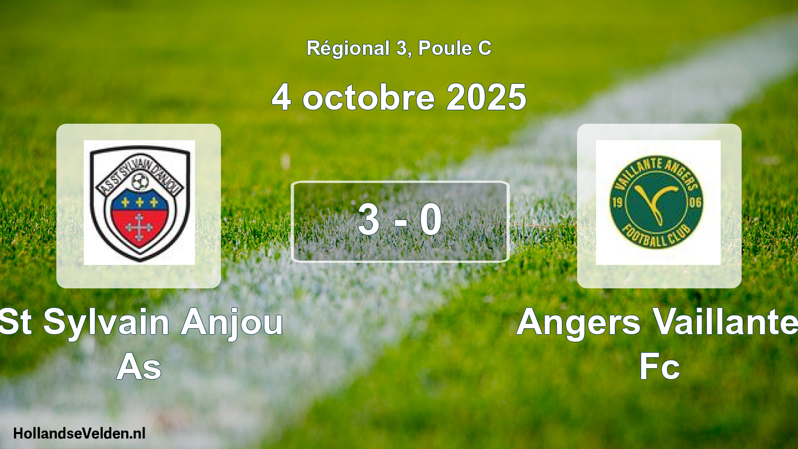 Gespeelde wedstrijd: St Sylvain Anjou As - Angers Vaillante Fc 3 - 0 (4 octobre 2025)
