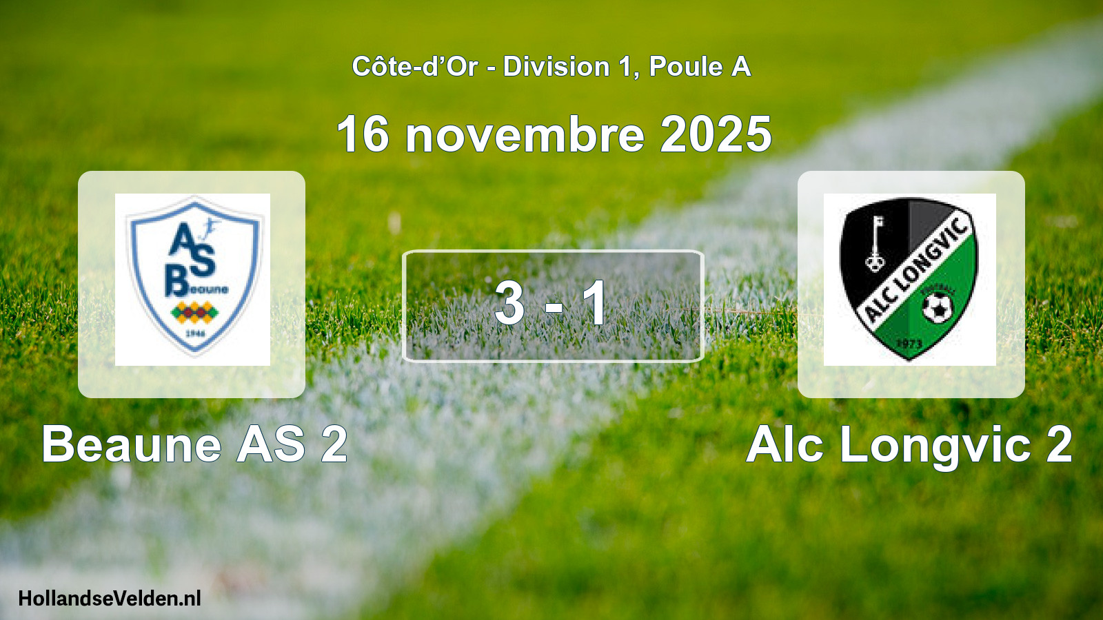 Match joué: Beaune AS 2 - Alc Longvic 2 3 - 1 (16 novembre 2025)