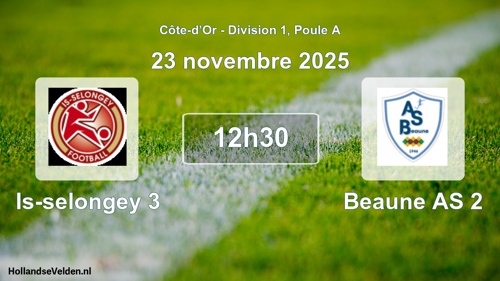 Match programmé: Is-selongey 3 - Beaune AS 2 (23 novembre 2025)
