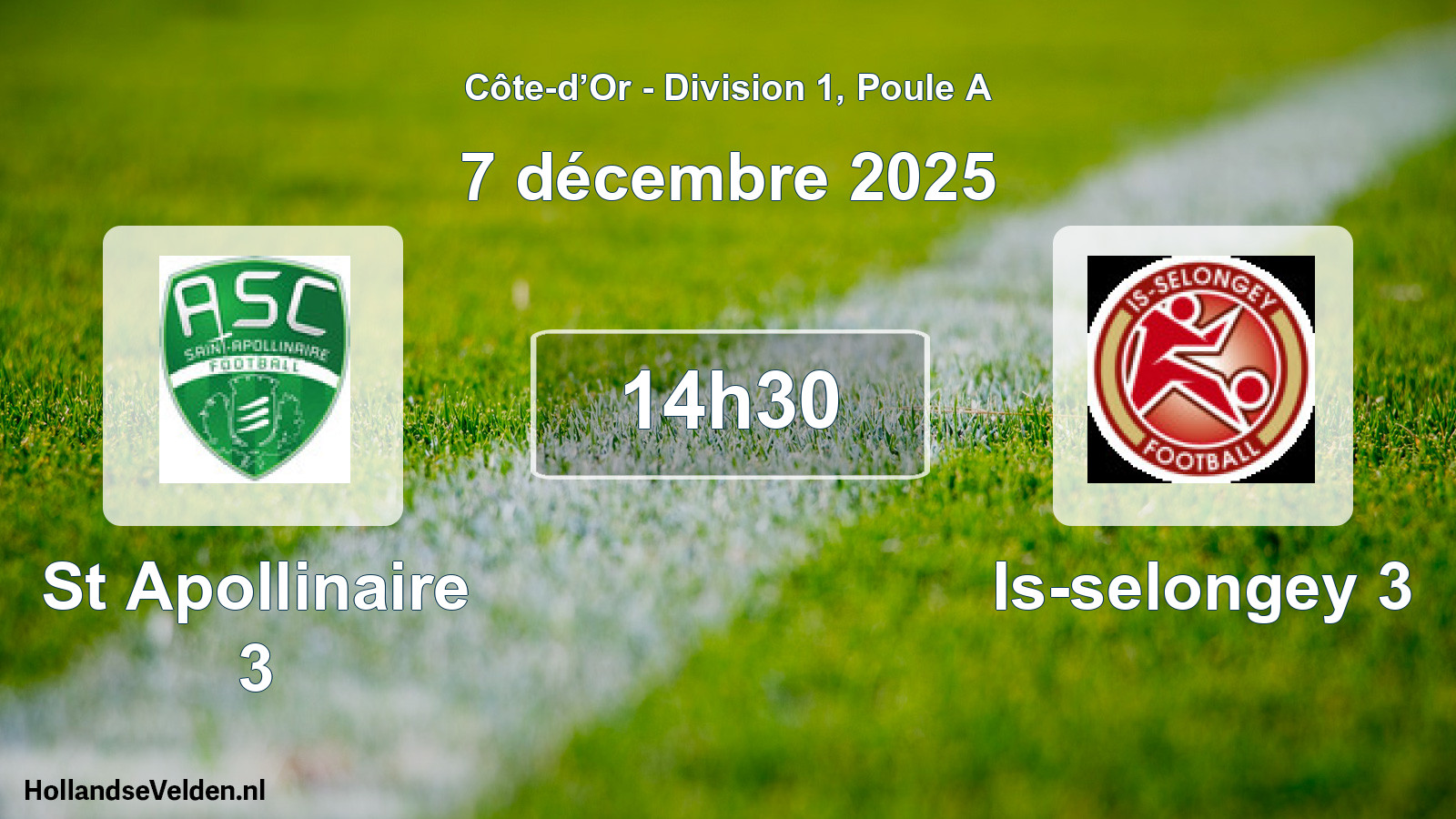 Scheduled Match: St Apollinaire 3 - Is-selongey 3 (7 December 2025)