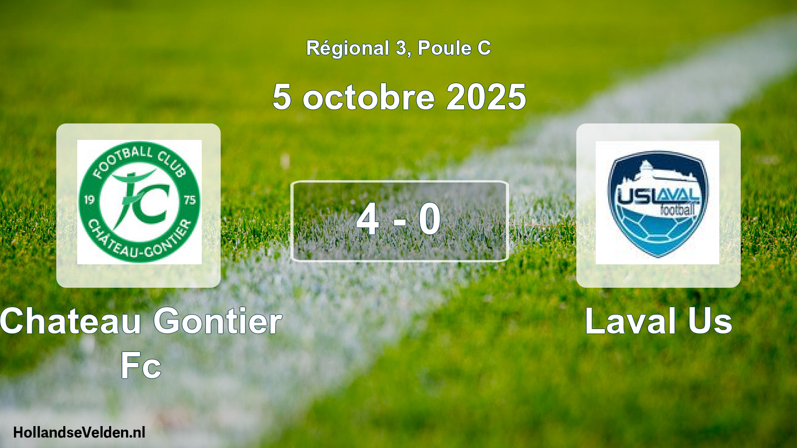 Total number of matches played: Chateau Gontier Fc - Laval Us 4 - 0 (5 October 2025)