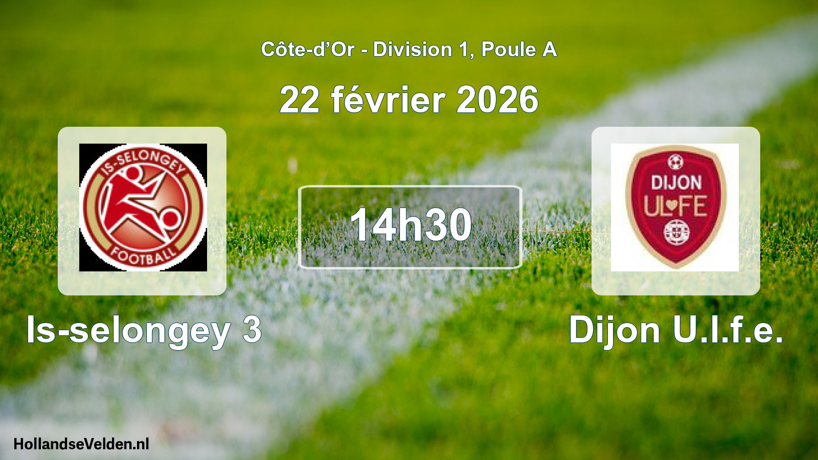 Match programmé: Is-selongey 3 - Dijon U.l.f.e. (22 février 2026)