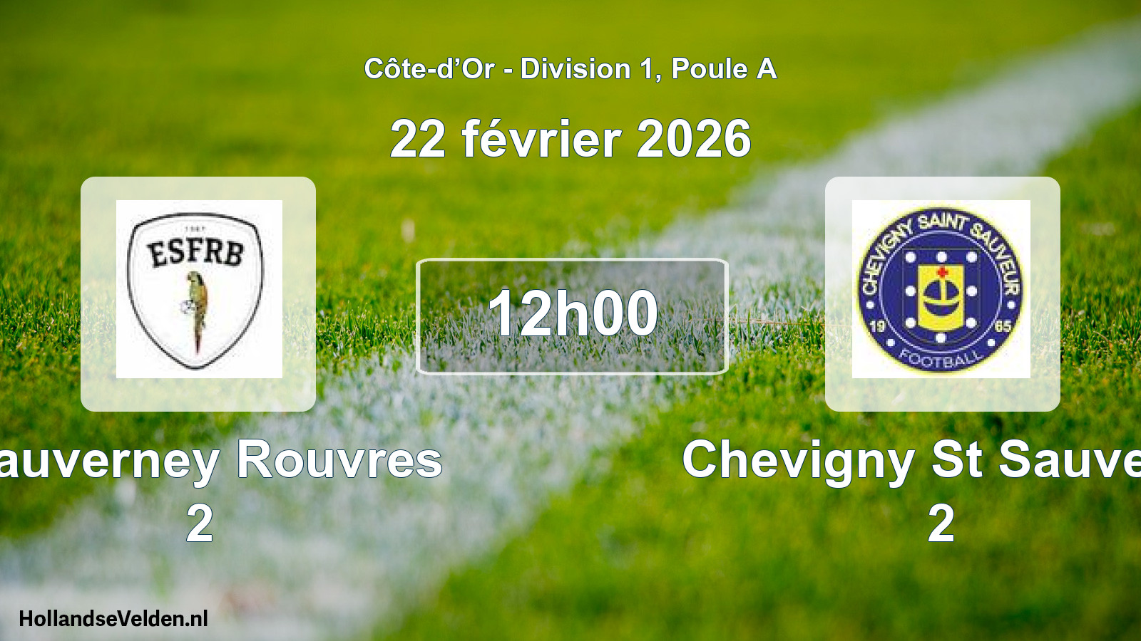 Match programmé: Fauverney Rouvres 2 - Chevigny St Sauveur 2 (22 février 2026)