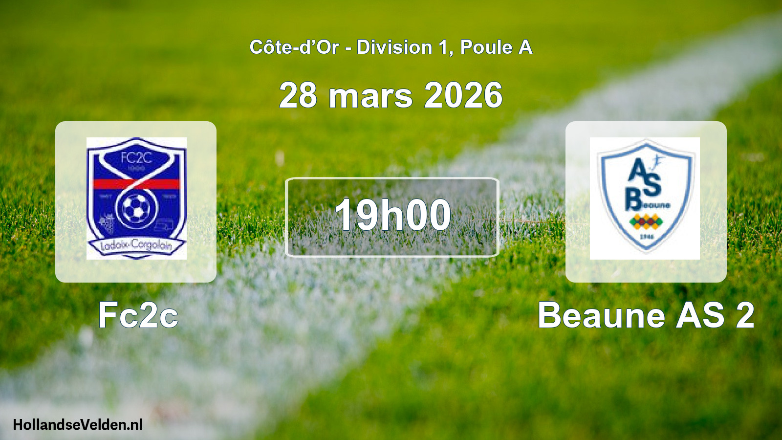 Geplande wedstrijd: Fc2c - Beaune AS 2 (28 maart 2026)