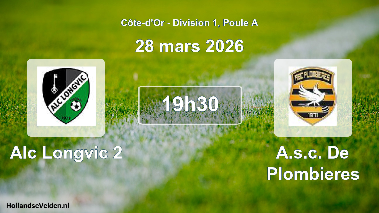 Match programmé: Alc Longvic 2 - A.s.c. De Plombieres (28 mars 2026)
