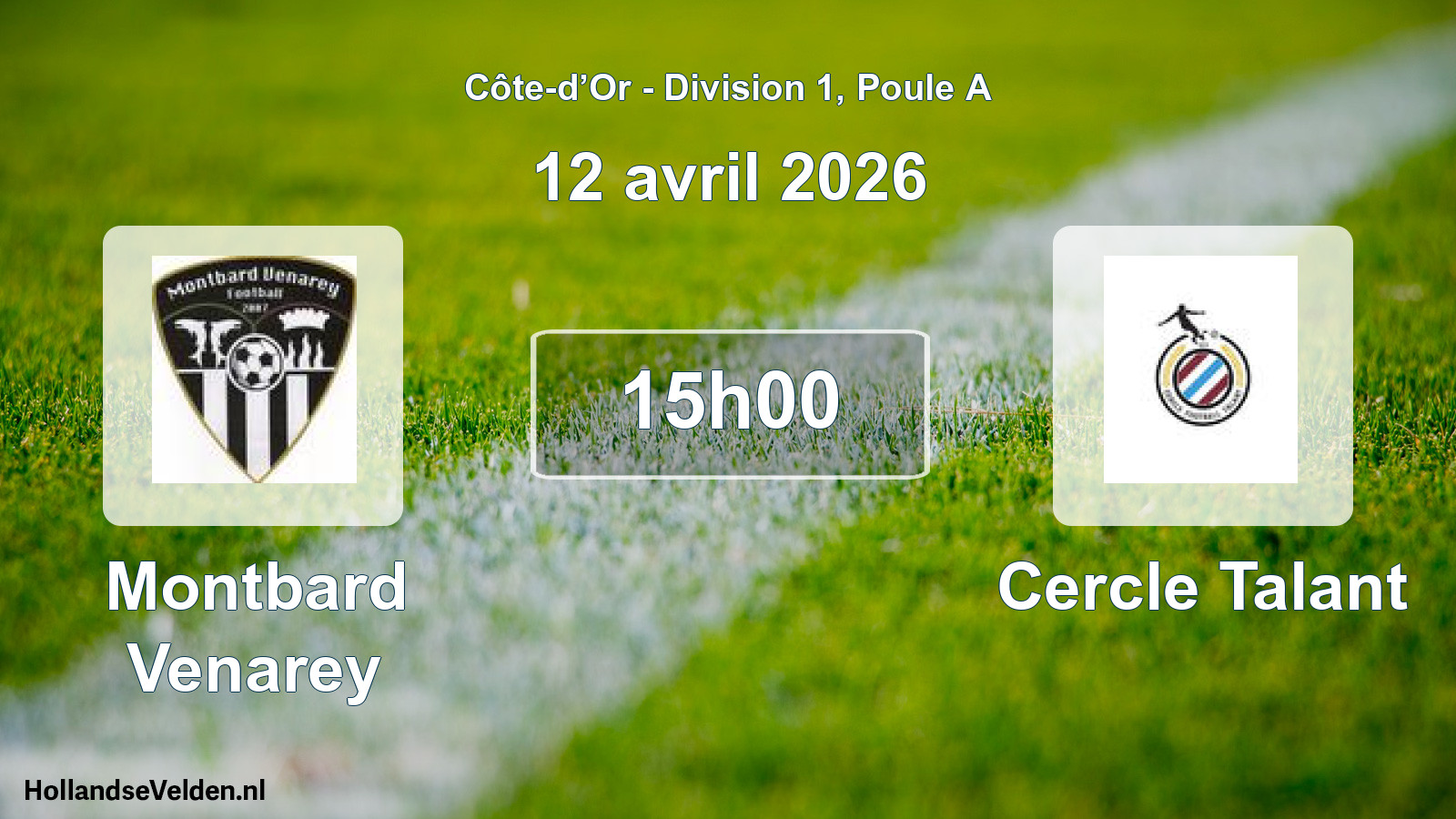 Match programmé: Montbard Venarey - Cercle Talant (12 avril 2026)