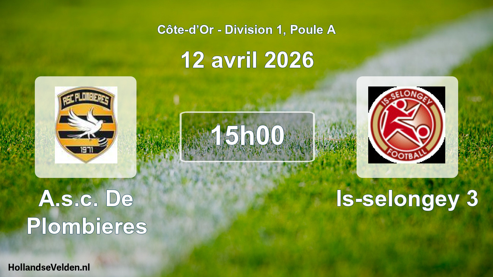 Geplande wedstrijd: A.s.c. De Plombieres - Is-selongey 3 (12 april 2026)