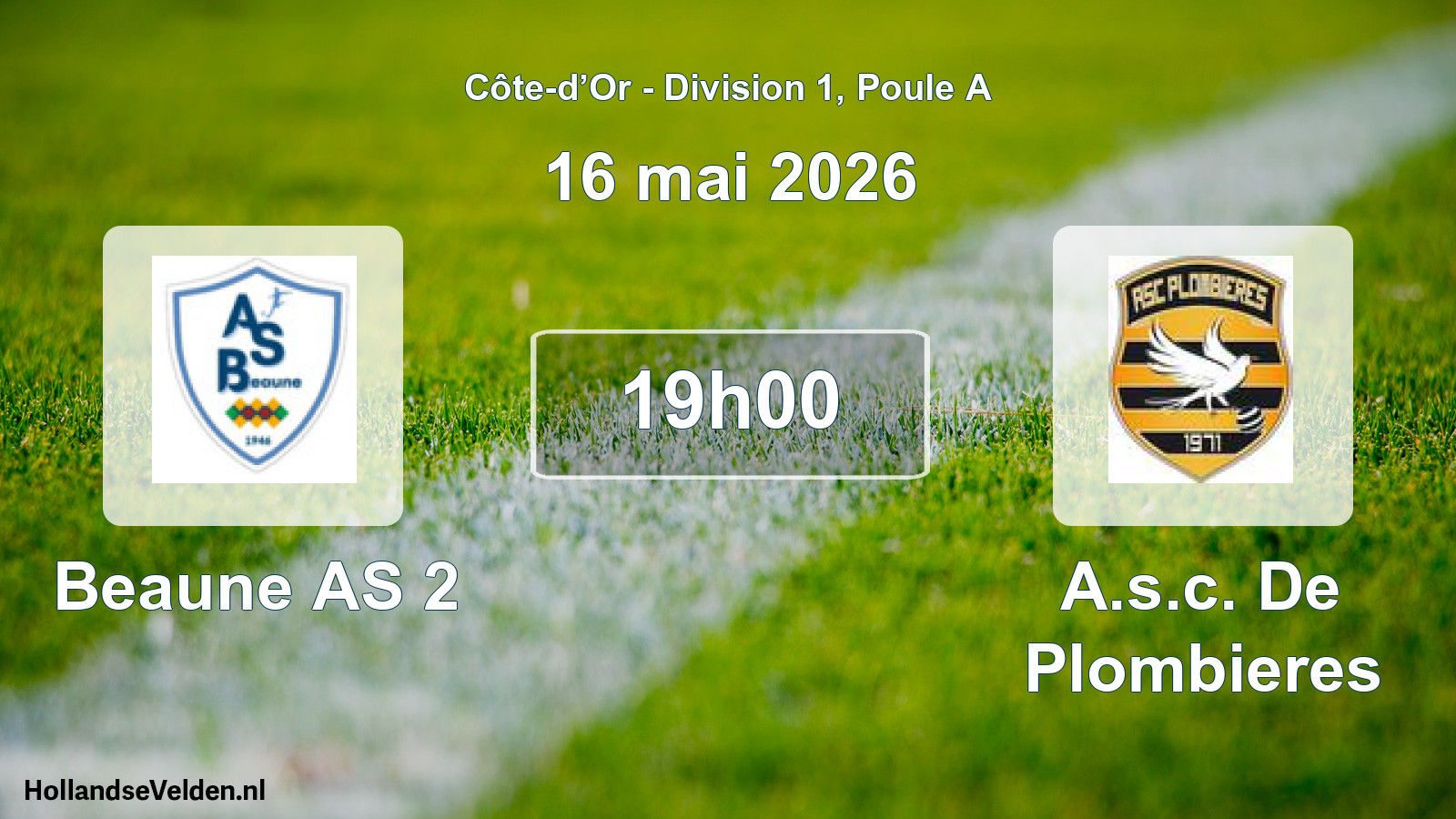 Scheduled Match: Beaune AS 2 - A.s.c. De Plombieres (16 May 2026)