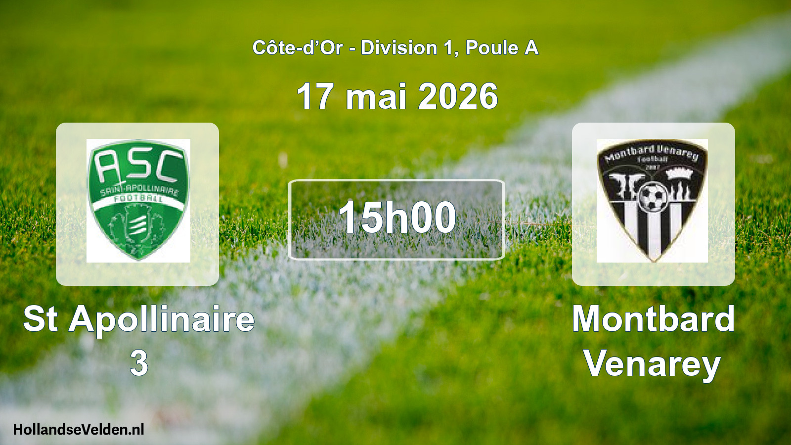 Scheduled Match: St Apollinaire 3 - Montbard Venarey (17 May 2026)