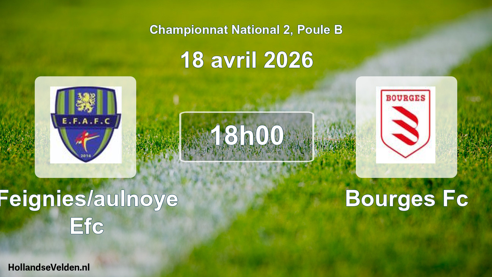 Scheduled Match: Feignies/aulnoye Efc - Bourges Fc (18 April 2026)