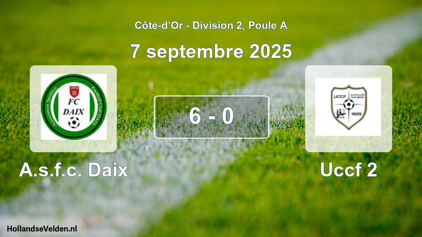 Match joué: A.s.f.c. Daix - Uccf 2 6 - 0 (7 septembre 2025)