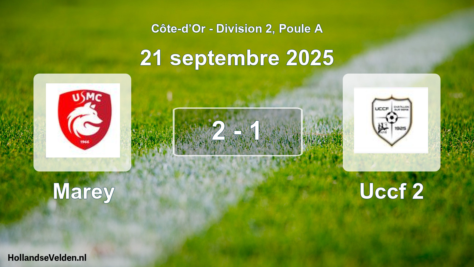Match joué: Marey - Uccf 2 2 - 1 (21 septembre 2025)