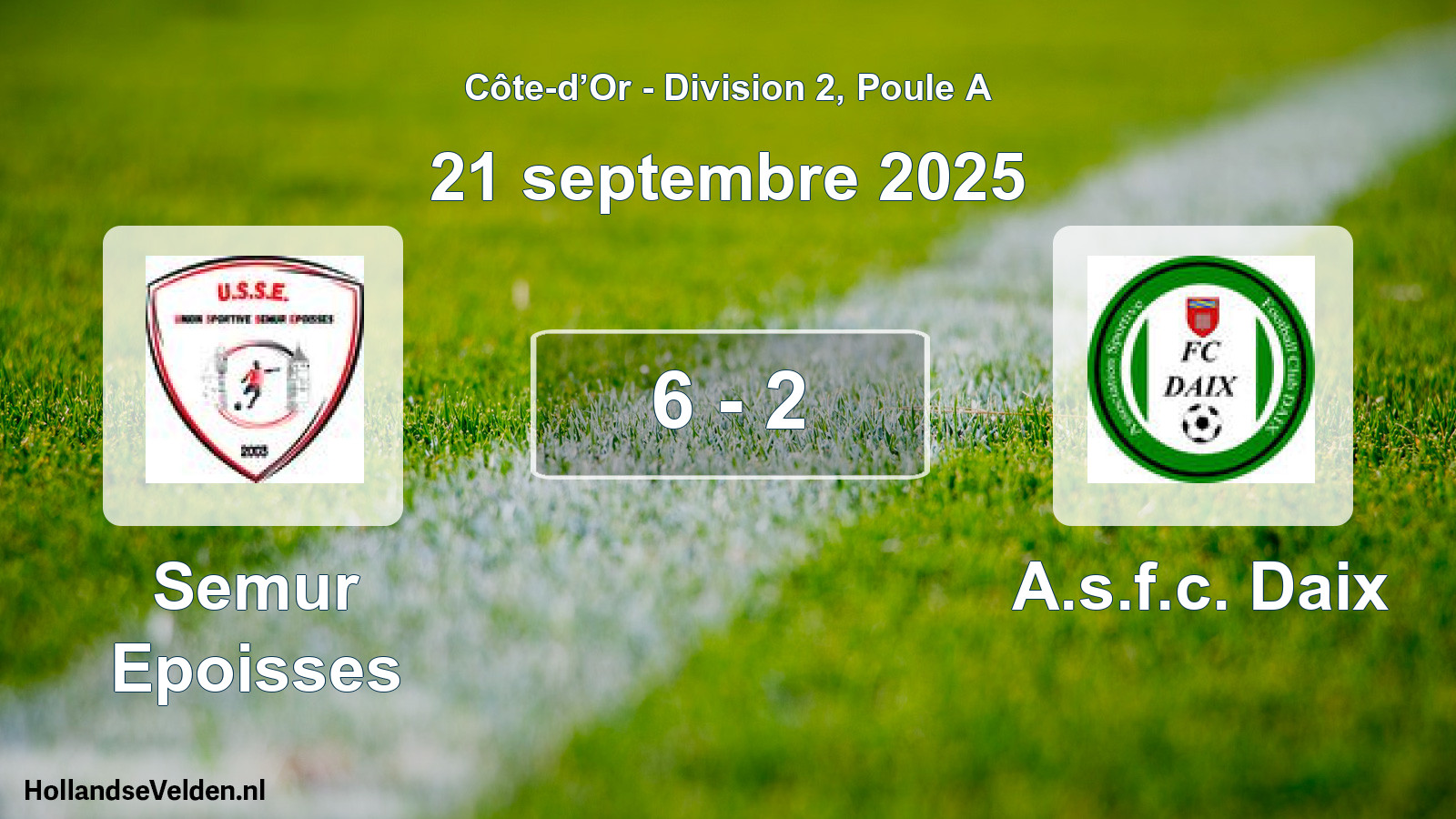 Gespeelde wedstrijd: Semur Epoisses - A.s.f.c. Daix 6 - 2 (21 september 2025)