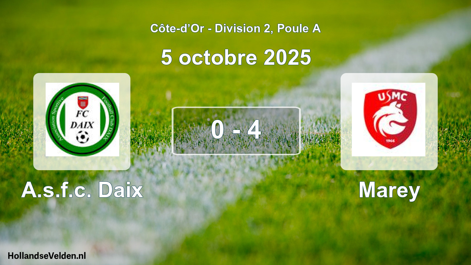 Match joué: A.s.f.c. Daix - Marey 0 - 4 (5 octobre 2025)