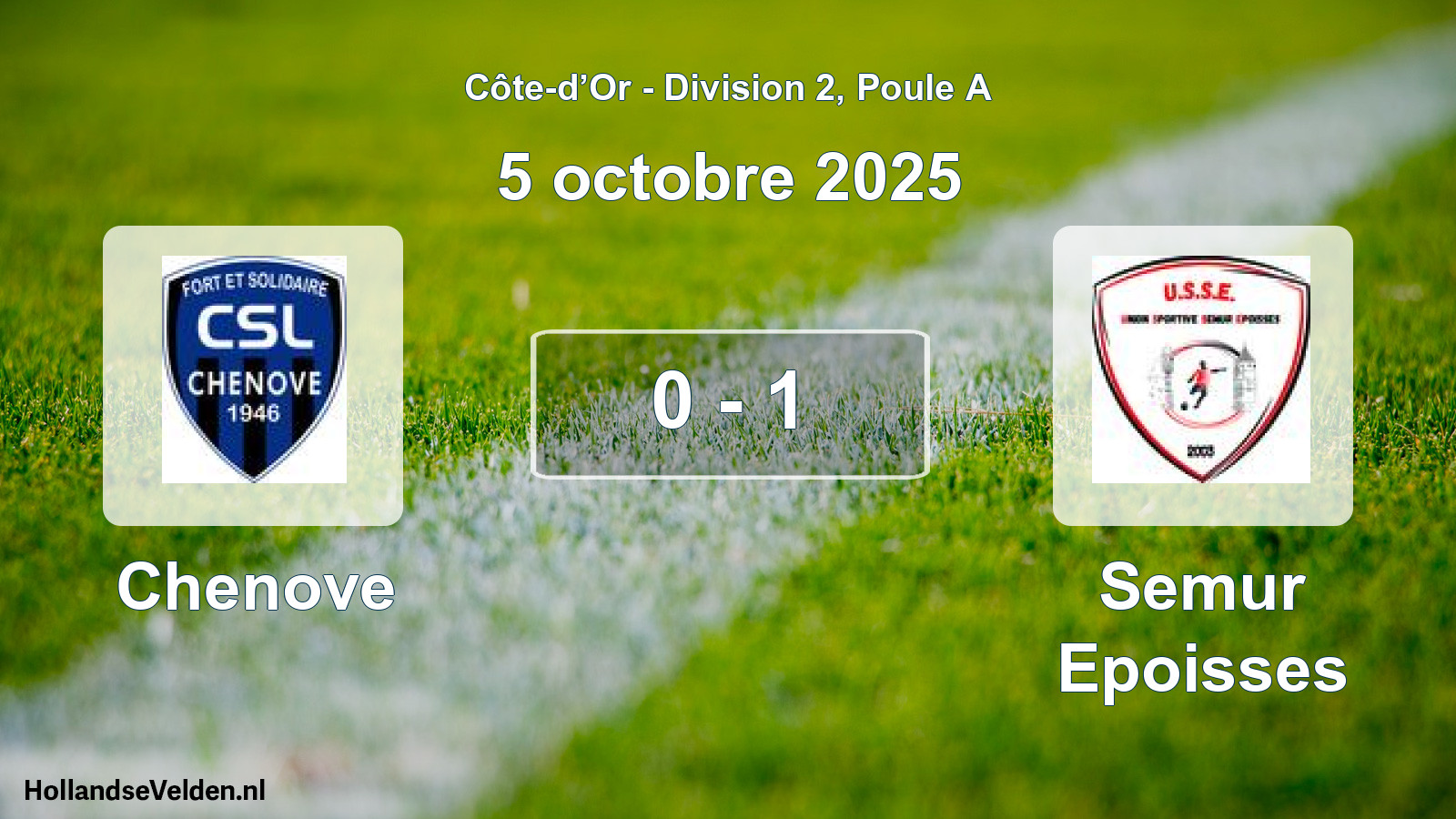 Match joué: Chenove - Semur Epoisses 0 - 1 (5 octobre 2025)