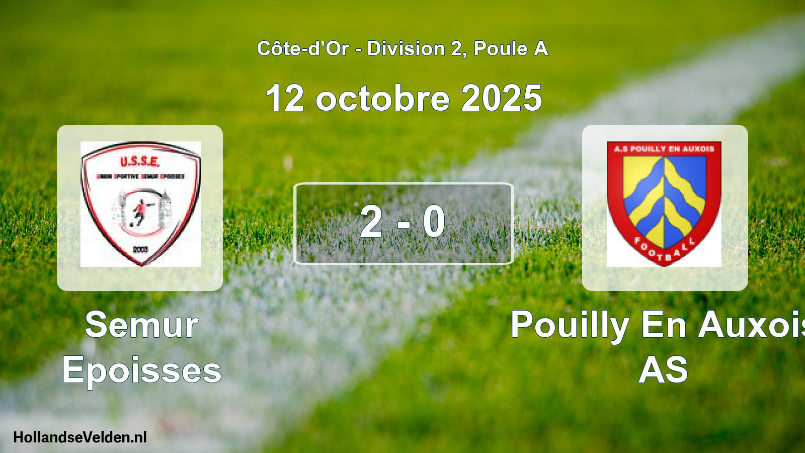 Match joué: Semur Epoisses - Pouilly En Auxois AS 2 - 0 (12 octobre 2025)