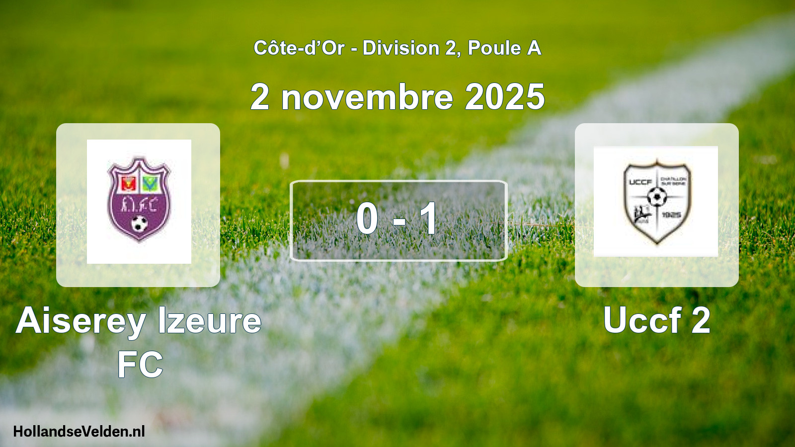 Match joué: Aiserey Izeure FC - Uccf 2 0 - 1 (2 novembre 2025)