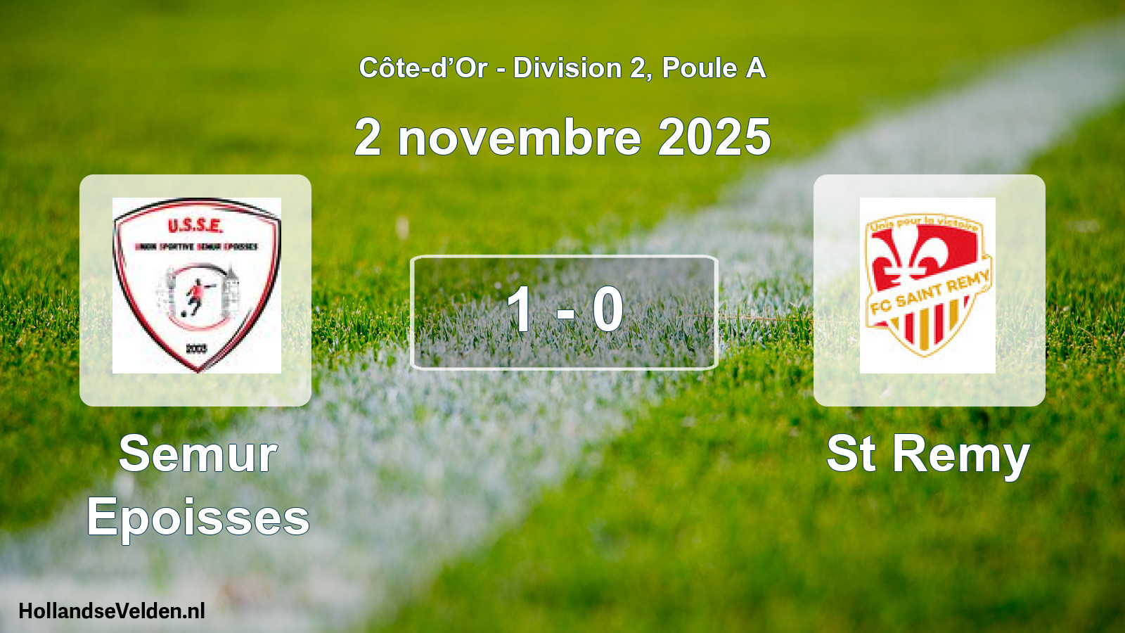 Total number of matches played: Semur Epoisses - St Remy 1 - 0 (2 November 2025)