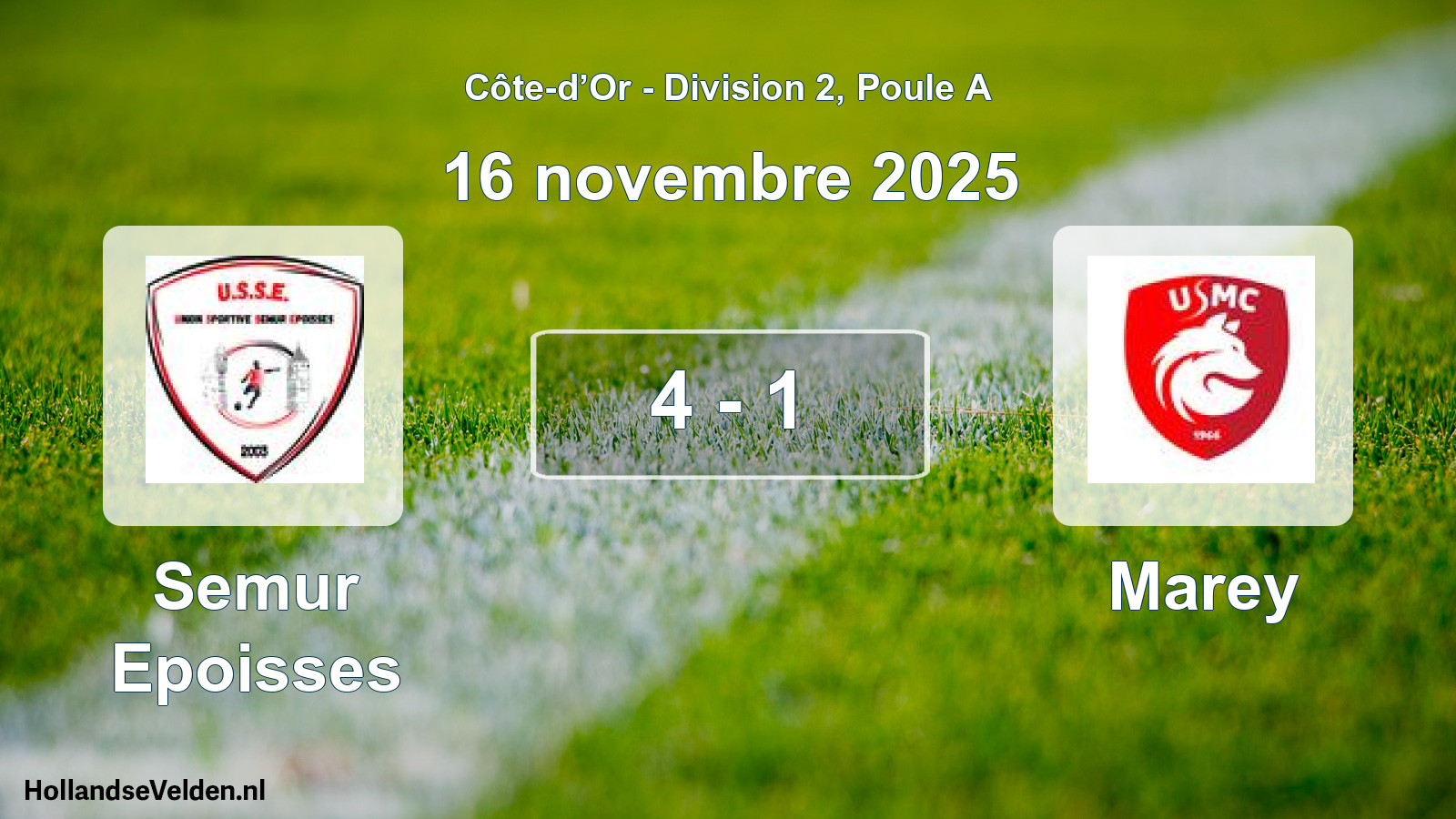 Gespeelde wedstrijd: Semur Epoisses - Marey 4 - 1 (16 november 2025)