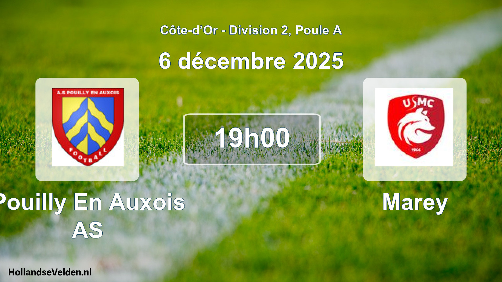 Match programmé: Pouilly En Auxois AS - Marey (6 décembre 2025)